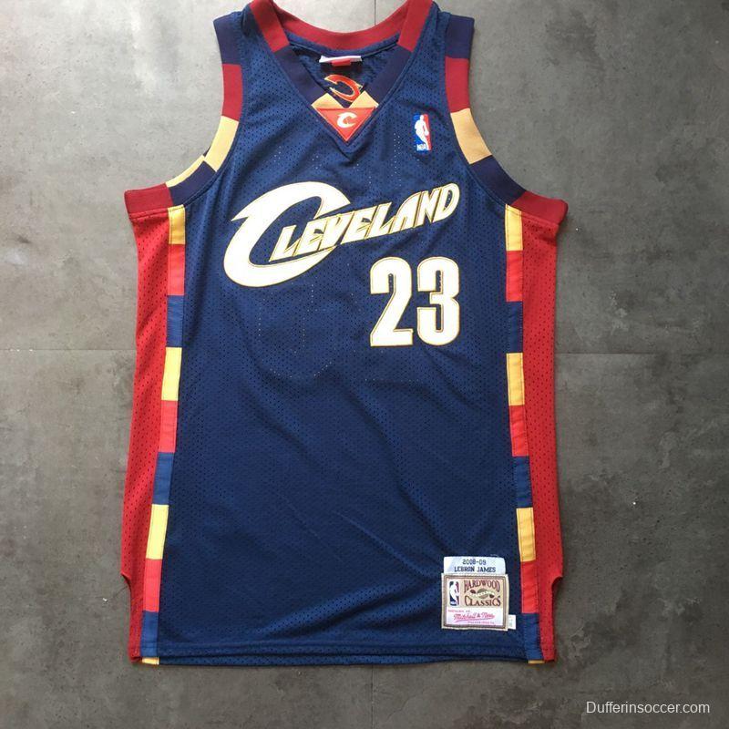 Men's LeBron James Navy Blue Retro Classic Team Jersey