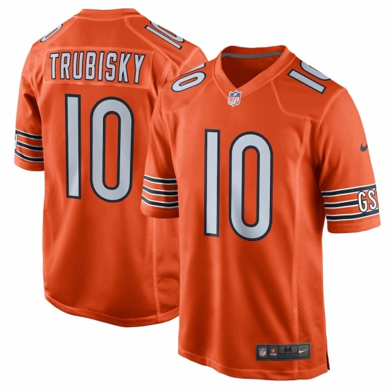 Men's Mitchell Trubisky Orange Alternate Player Limited Team Jersey