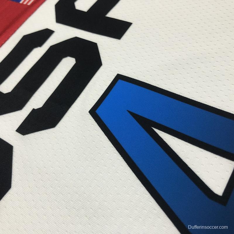 Thai Version Men's Bradley Beal White USA Basketball Player Jersey