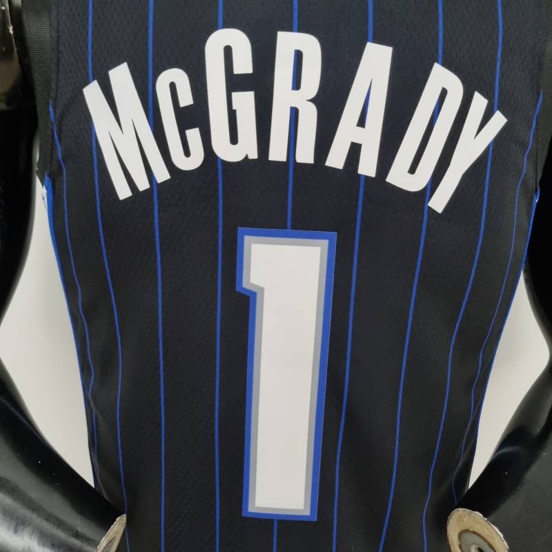 75th Anniversary McGrady #1 Orlando Magic Black NBA Jersey
