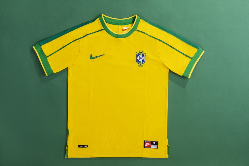 Retro 1998 Brazil Home Soccer Jersey