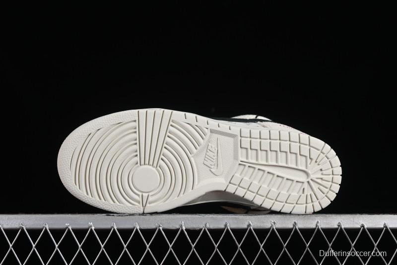 Nike SB Dunk Low LV Collaboration Anniversary Customized Sneakers in Off-White Black Swoosh Triple Floral - SJ2068-235