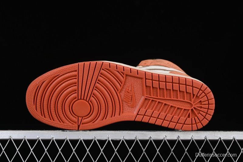 Nike Air Jordan 1 High OG Basketball Shoes in Dusted Clay & Dune Colorway - FQ2941-200