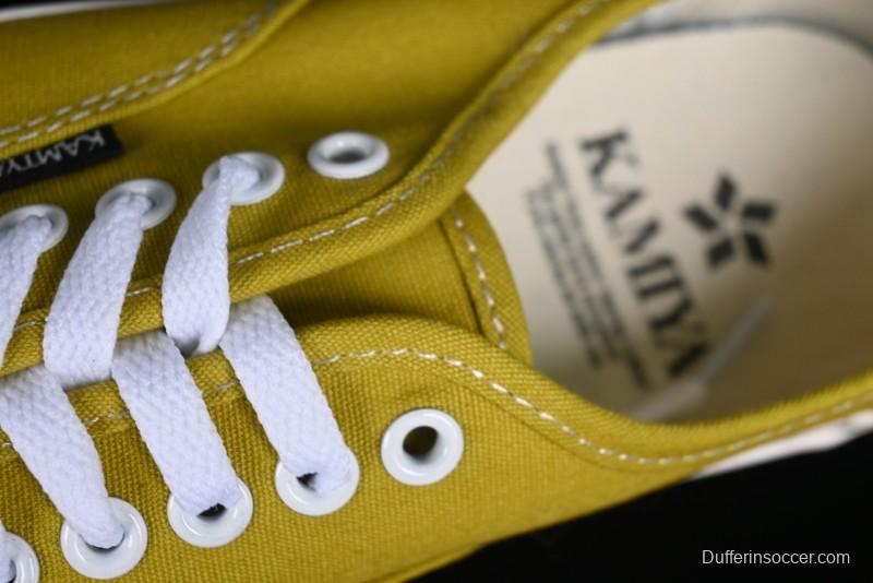 Kamiya Vulcanize Sneaker 23AW High-End Line Dissolved Yellow Canvas Shoes with Smiley Face Print Low-Top - M.C3