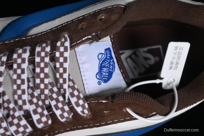 Vans Classics Knu Skool White Blue Brown Colorblock Chunky Tongue Skate Shoes - VN0009QCDMV