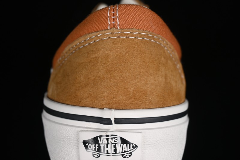 Vans Old Skool Reissue 136 High-End Series Round Toe Orange Canvas Vulcanized Shoes - VN000MT6BKQ