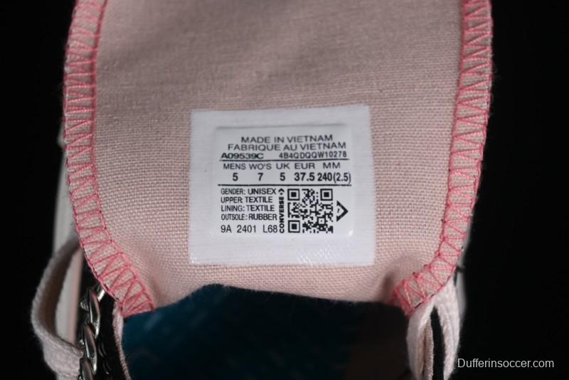 Converse Chuck 70s High Top Canvas Sneakers with Chain Accents in Black & Pink - A09539C