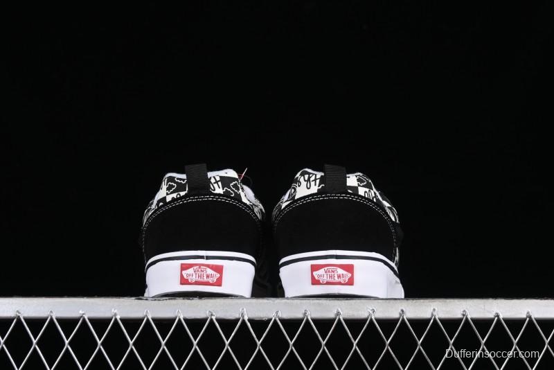 Vans Classics Knu Skool Checkerboard Graffiti Chunky Tongue Skate Shoes - VN0009QC6BT