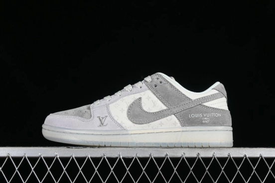 Nike SB Dunk Low LV Collaboration - Beige Grey Crystal Sole Night Light Anniversary High-End Custom Low-Top Casual Sneakers - CR8033-503