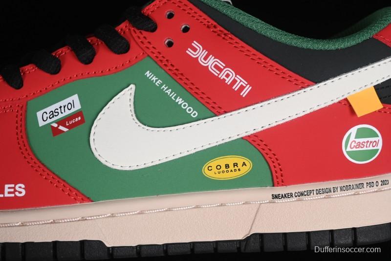 Nike SB Dunk Low Casual Skateboarding Shoes Racing Red/Green - MU0232-361