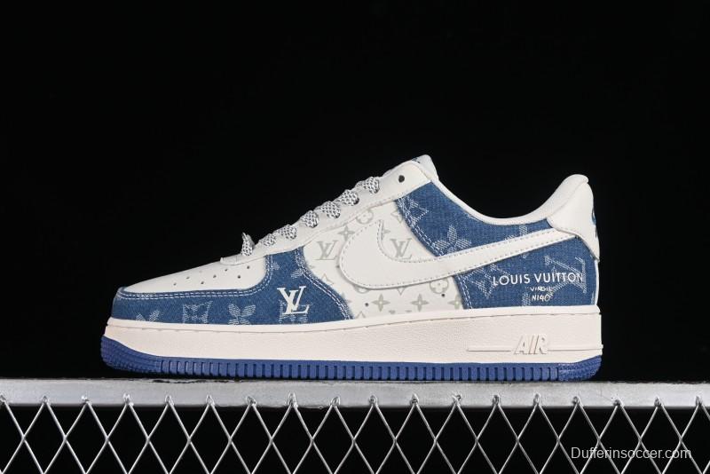 Nike Air Force 1 '07 Low LV Collaboration - Fluorescent Tie-Dye Denim Low-Top Casual Sneakers DD8686-400