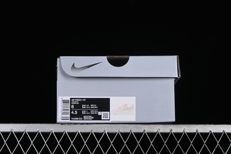 Nike Air Force 1 '07 Low Casual Sneakers with Dreamy Butterfly & Pastel Macaron Colorway - VV1998-013