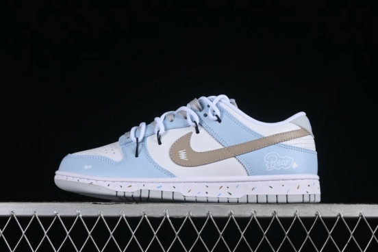 Nike Dunk Pure "Platinum" SB Low-Top Casual Sneakers with Dual Laces and Bear-Inspired Design - DV0831-101
