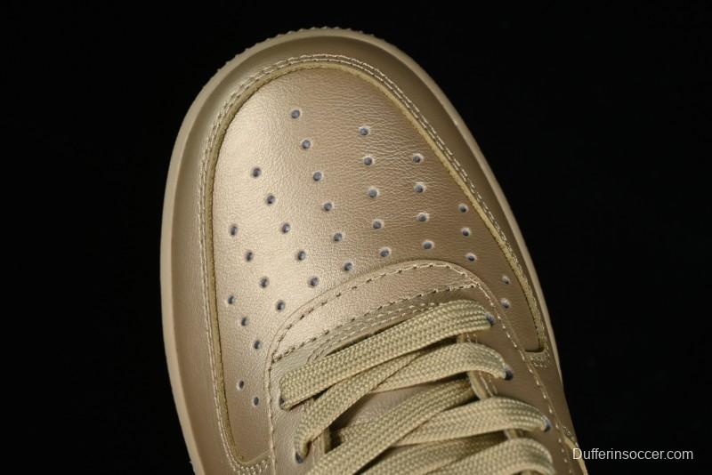 Off-White x Nike Air Force 1 '07 Low "Metal Gold" Casual Sneakers - DX1419-900