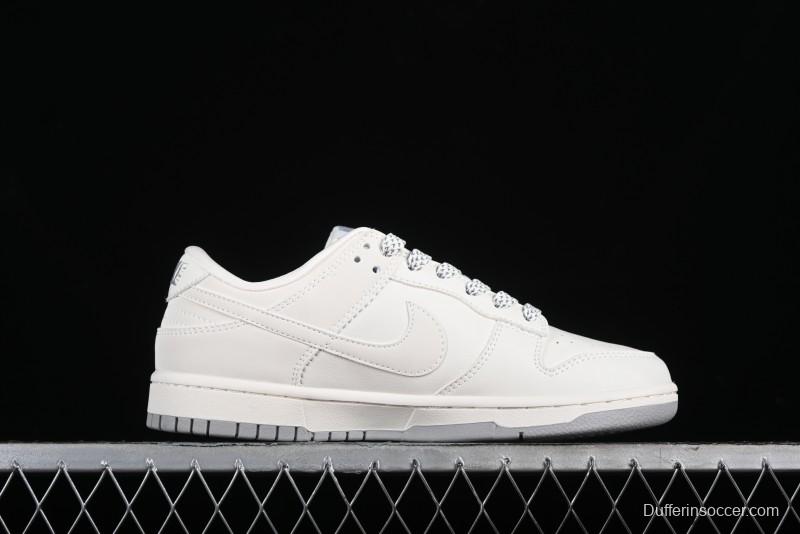 Nike SB Dunk Low Supreme Collaboration - Classic Beige Gray Anniversary High-End Custom Low-Top Casual Skate Shoes - XX8888-001