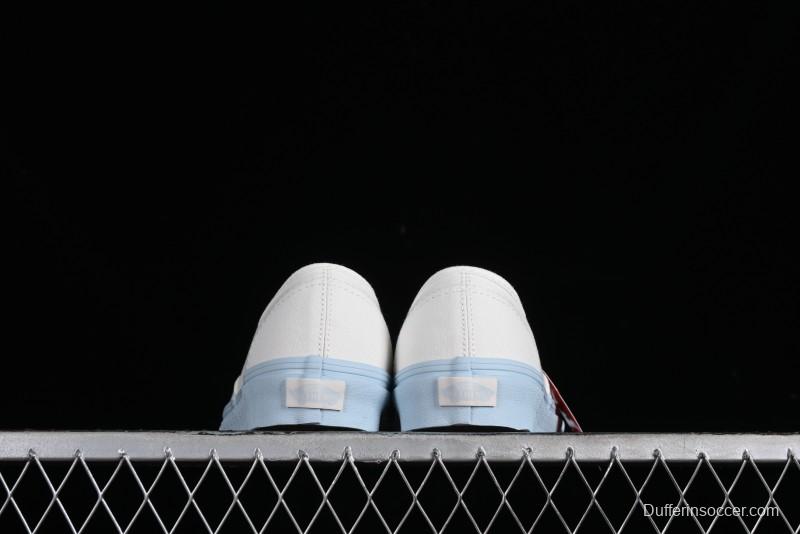 Vans Authentic White Blue Canvas Skate Shoes - VN0009PVEAK