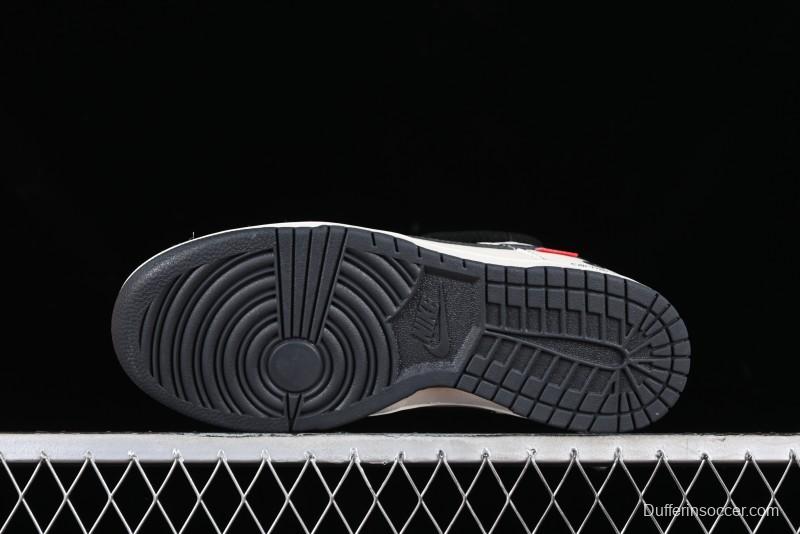 Nike SB Dunk Low Carhartt Collaboration - Strap Black Hook Anniversary High-End Custom Low-Top Casual Skate Shoes - SJ2068-265