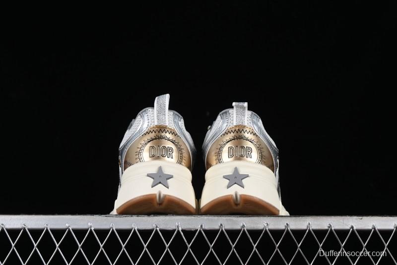 Dior Chrono Round Toe Lace-Up Lifestyle Casual Running Sneakers - 49G GOLDEN