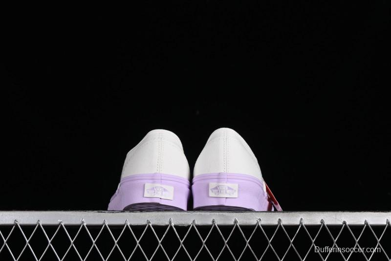 Vans Authentic White Purple Canvas Skate Shoes - VN0009PVCGX