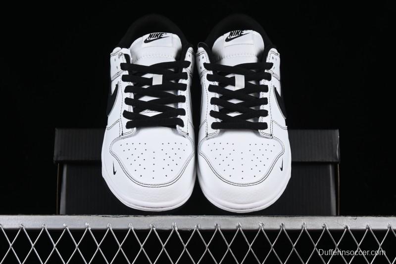 Nike Supreme x Nike SB Dunk Low Collaboration - Classic White Black Anniversary High-End Custom Low-Top Casual Skate Shoes - DY1503-100
