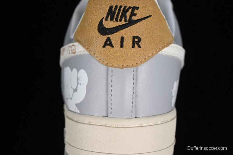 Nike Air Force 1 '07 Low x Kaws Casual Sneakers with Full-Length Air Cushion - CW2288-207