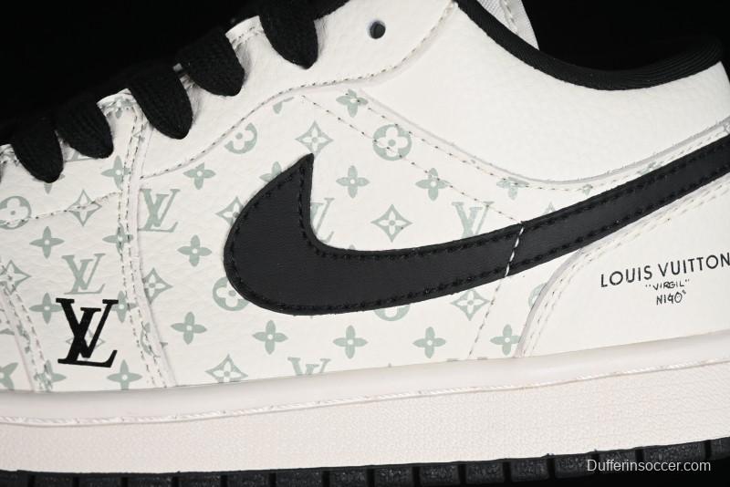 Nike Air Jordan 1 Low LV Collaboration - Printed Knight High-End Custom Low-Top Culture Basketball Shoes SJ9950-005