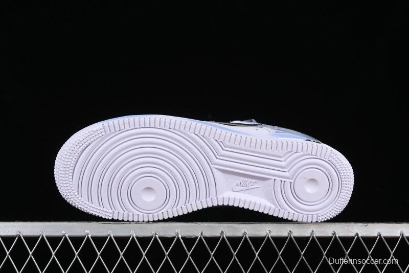 Nike Air Force 1 '07 Low Casual Sneakers with Two-Tone Shadow Swoosh and Custom Anime Art - CW2288-111