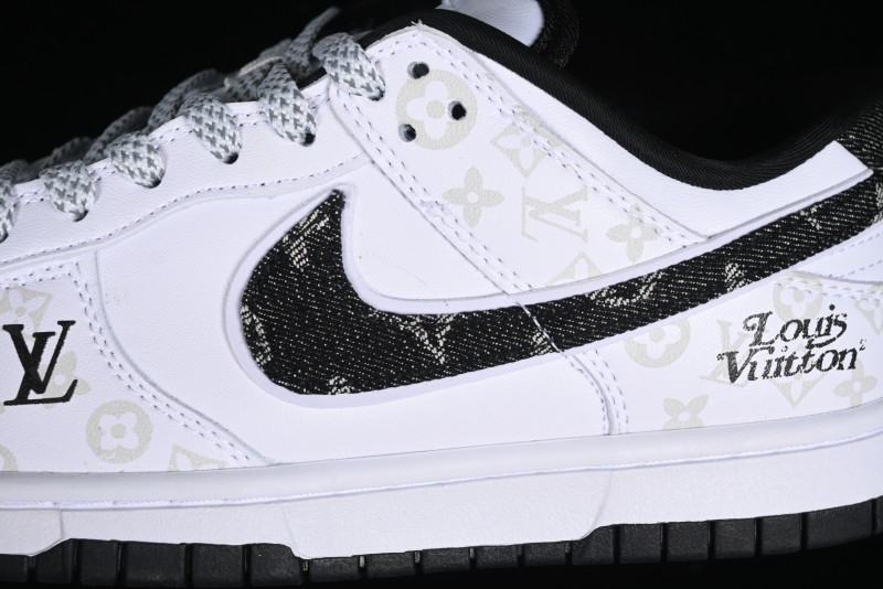 Nike SB Dunk Low LV Collaboration - Dark Night Elf High-End Custom Low-Top Casual Skate Shoes - DD1391-136