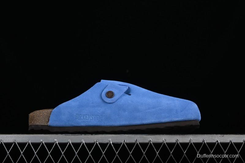 Birkenstock Arizona Soft Footbed Sandals with Suede Leather and Lambswool Lining - Original Blue