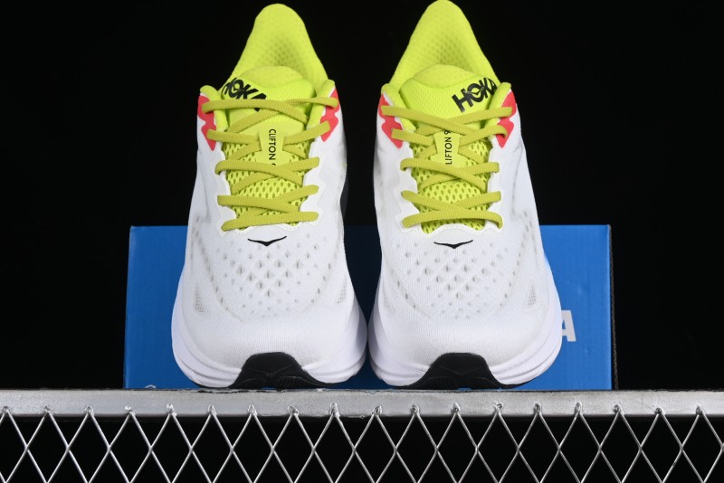 HOKA ONE ONE Clifton 9 Lightweight Knit Mesh Running Shoes with Enhanced Cushioning - 1127895 BVR