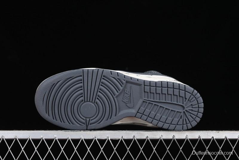 Nike SB Dunk Low LV Collaboration - Straps Lamborghini Off White Dark Grey Swoosh Anniversary High-End Custom Low-Top Casual Sneakers - SJ2068-262