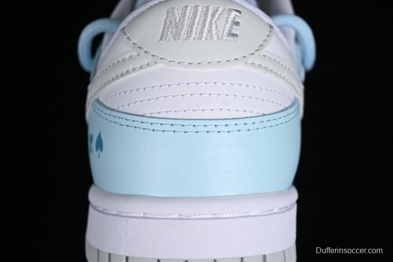 Nike Dunk Low SB Hearts Playing Cards Graffiti North Carolina Blue Casual Skate Shoes - DV0831-101