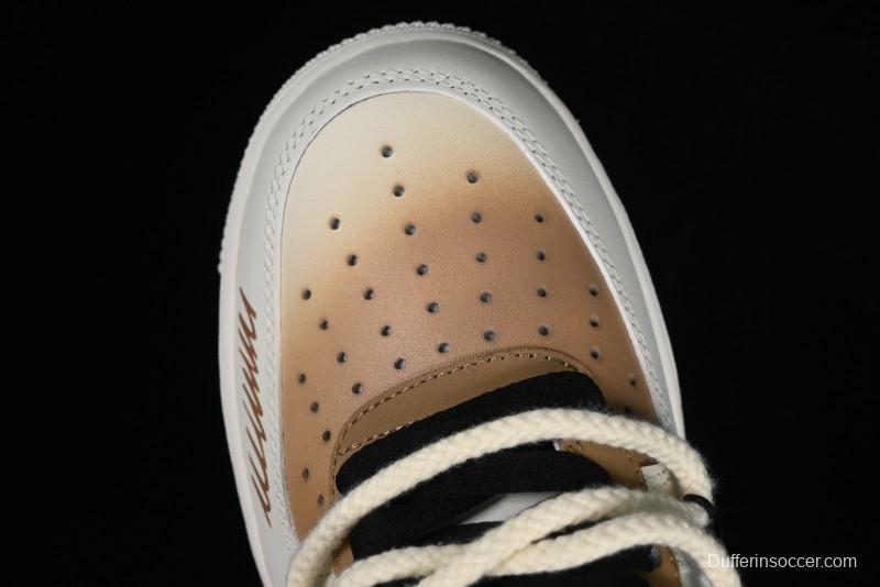 Nike Air Force 1 '07 Low Custom Cappuccino Anime-Themed Spray-Painted Casual Sneakers with Strap - ZH0316-019