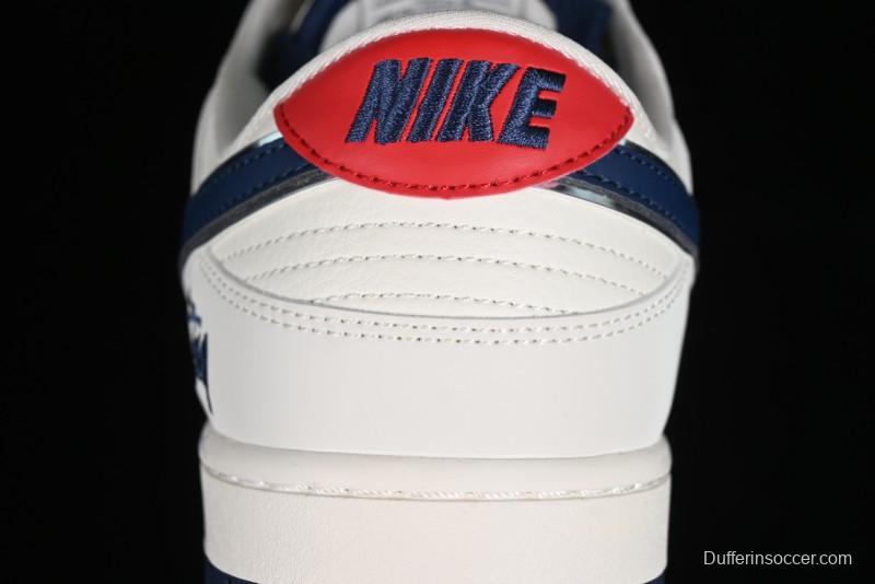 Stussy x Nike SB Dunk Low Anniversary Custom Sneakers with Blue Swoosh - DQ1098-379