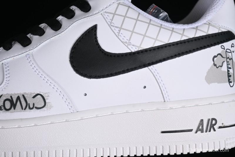 Nike Air Force 1 '07 Low Custom ID Graffiti Chemical Formula Casual Sneakers - AM0703-125