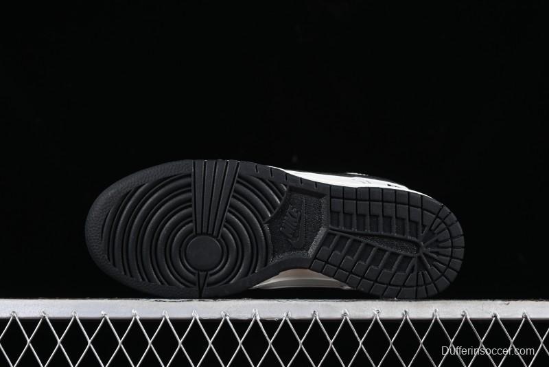 Nike Supreme x SB Dunk Low Casual Skate Shoes in Black and Beige - RM2308-237