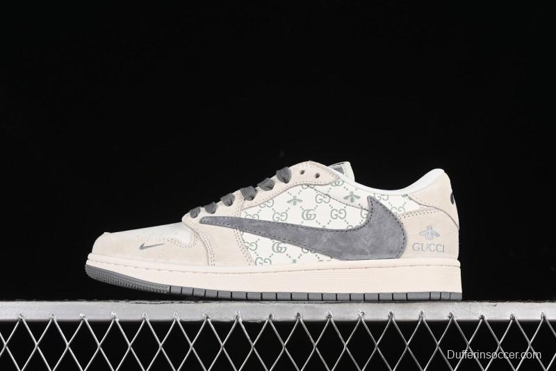 Nike Travis Scott x Fragment Design x Air Jordan 1 Low OG SP AJ1 Retro Sneakers - SJ2068-107