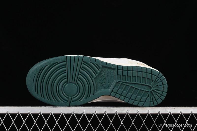 Nike SB Dunk Low Gucci Collaboration - Beige with Yellow Swoosh Anniversary High-End Custom Low-Top Casual Sneakers - DQ1098-390