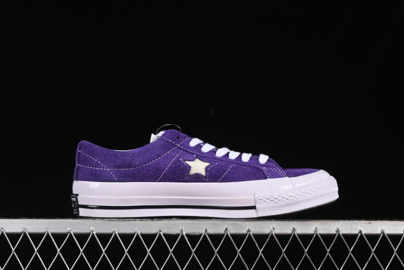 Converse One Star Retro Low-Top Skate Shoes in Purple Suede - 171586C