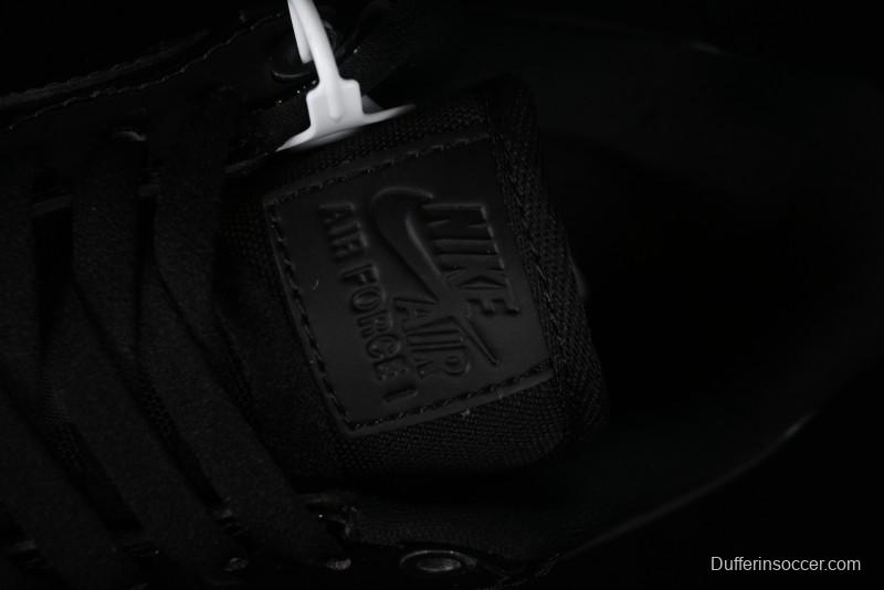 Nike Air Force 1 '07 Low Patent Leather All Black Casual Sneakers - AH6827-001