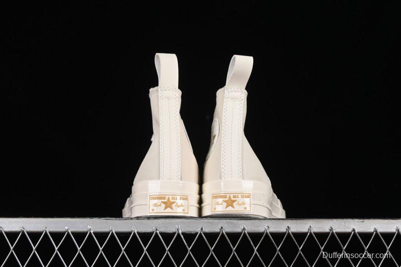 Converse Chuck 70s High Top Casual Sneakers with Cream Cloud and Gold Accents - A08232C