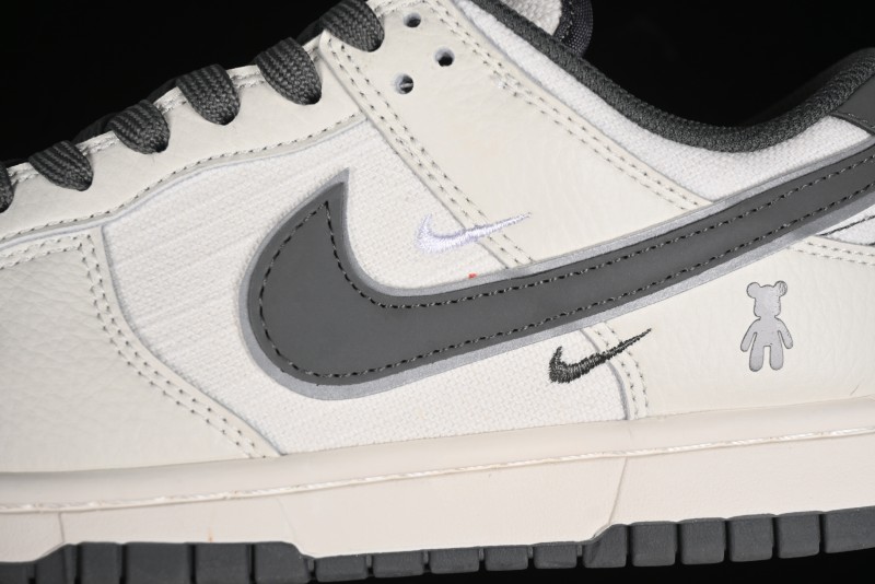 Nike SB Dunk Low Violent Bear Collaboration - Woven Grey Check Anniversary Custom Low-Top Casual Sneakers - KK1888-004