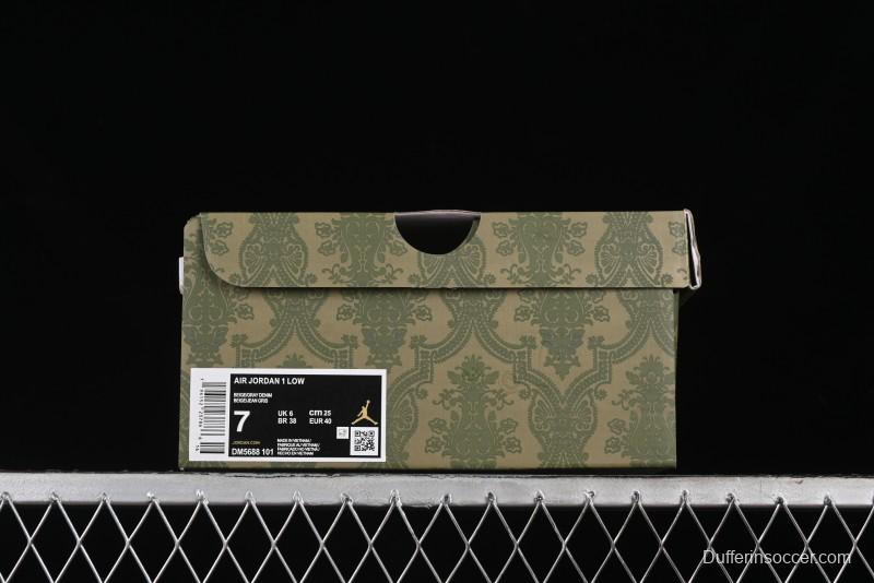 Nike Air Jordan 1 Low Gucci Collaboration - Smoke Grey Pattern High-End Custom Retro Basketball Shoes - DM5688-101