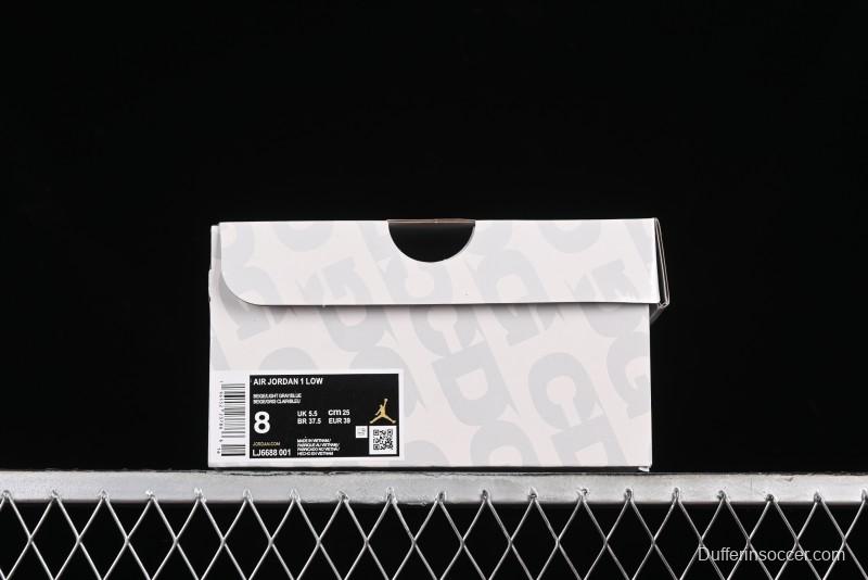 Nike Air Jordan 1 Low AJ1 The North Face Collaboration - White Grey Brown Custom High-End Basketball Shoes - LJ6688-001