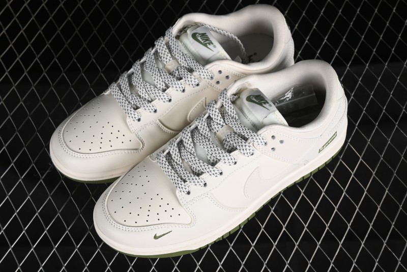 Nike SB Dunk Low Supreme Collaboration - Classic Beige Green Anniversary High-End Custom Low-Top Casual Skate Shoes - XX8888-002