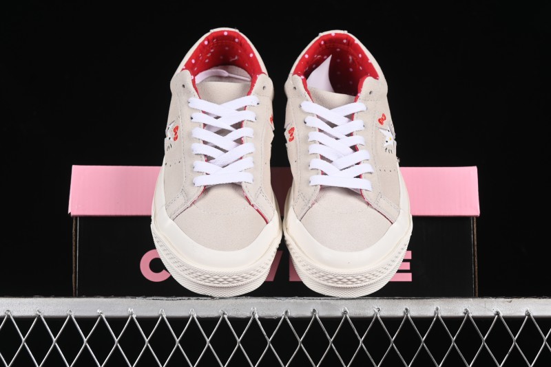 Converse One Star x Hello Kitty Low Top Casual Sneakers with Crystal Outsole and Replaceable Laces - 162937C