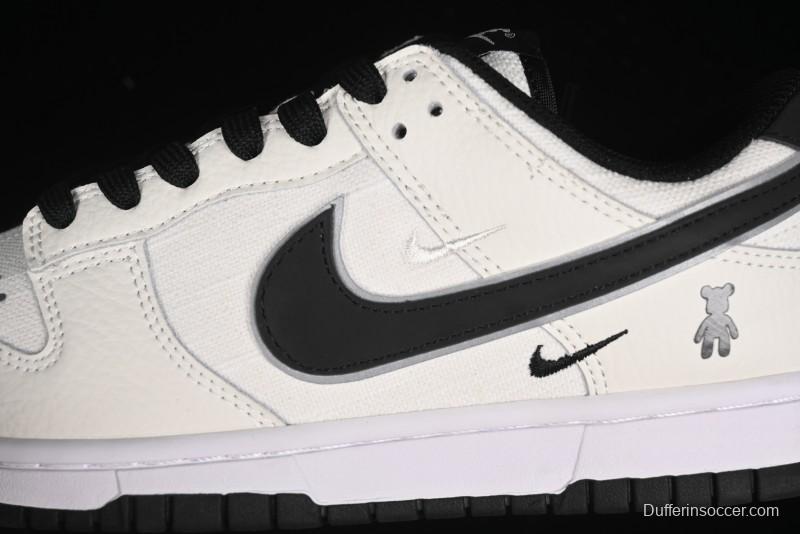 Nike SB Dunk Low Violent Bear Collaboration - Woven Black Swoosh Anniversary Custom Low-Top Casual Skate Shoes - KK1888-005