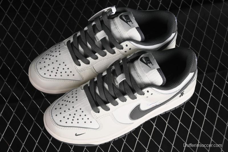 Nike SB Dunk Low Violent Bear Collaboration - Woven Grey Check Anniversary Custom Low-Top Casual Sneakers - KK1888-004