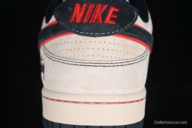 Nike SB Dunk Low Stussy Collaboration - Anniversary High-End Custom Low-Top Casual Skate Shoes - DQ1098-520