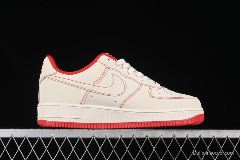 Nike Air Force 1 '07 Low Comme des Garcons Collaboration - Off-White Red Line Low-Top Casual Sneakers - KK3333-001